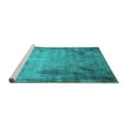 thumbnail image 2 of Ahgly Company Machine Washable Indoor Square Oriental Turquoise Blue Industrial Area Rugs, 3' Square, 2 of 4