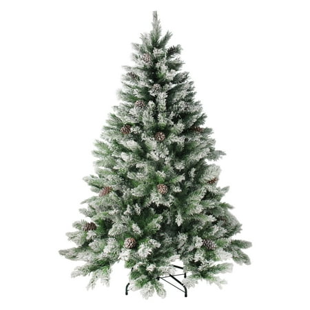 Northlight Flocked Angel Pine with Pine Cones Unlit Christmas Tree