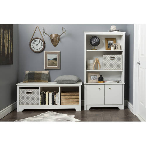 South Shore Vito 3-Shelf Bookcase with Doors, Multiple Finishes