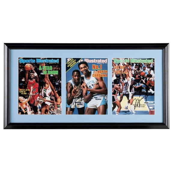 Michael Jordan (3) Signed First Sports Illustrated Covers Display PSA DNA UDA