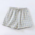 thumbnail image 2 of MOJOGO Women's Gingham Shorts Elastic Waist Homewear Pants Lightweight Breathable Casual Shorts for Summer L, 2 of 5