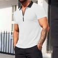 thumbnail image 2 of YLSDY Men's Color Block Short Sleeve Shirt, Lightweight Breathable Fitness Top for Training and Casual Wear White XXXL, 2 of 9