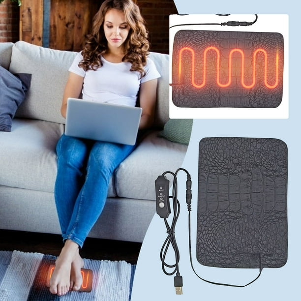 Almohadilla Térmica de Cuero Usb con Termostato de Tres Velocidades | Temperatura Ajustable de 35 a 50 °C | 7,5 W de Potencia y 5 V para Aliviar El Dolor y La Relajación Muscular En La Oficina y El H
