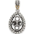 thumbnail image 4 of 14K/Silver Two-Tone Sterling Silver & 14K Four-Stone And Diamond Mother's Pendant Semi-Mount (16 X 13) Made In Thailand qmpd25/4, 4 of 5