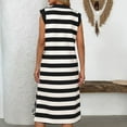 thumbnail image 6 of Odbmxy Tee Shirt Dresses for Women Short Sleeve Sundresses for Plus Size Women Casual Loose Striped Dresses, 6 of 6