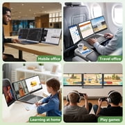 Blackview Triple Laptop Screen Extender Monitor 15.6, 1080P FHD IPS Portable Monitor for 14-17.3 Laptop Extension Travel, Type-C/USB-A/HDMI Plug & Play for Windows/Mac/Mobile