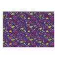 thumbnail image 1 of Emoticon Cutting Board, Nineties Comic Book Style for Women with Cosmetics Stars Lips Hearts on Purple, Decorative Tempered Glass Cutting and Serving Board, Small Size, Multicolor, by Ambesonne, 1 of 1