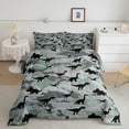 thumbnail image 2 of jejeloiu Wild Animal Dino Bedding Comforter Set,Rustic Camo Camouflage Twin Comforter Sets,Gray Black Green Bedding Set For Boys Teens,Microfiber Bedroom Decor Reversible,2pcs, 2 of 8