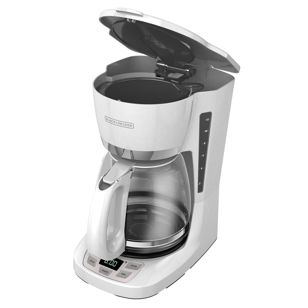 BLACK+DECKER 12Cup QuickTouch Programmable Coffeemaker, White, CM1060W