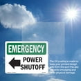 thumbnail image 6 of Power Shutoff [Left Arrow] With Symbol OSHA Emergency Aluminum Sign 18 Inch x 12 Inch - 10 Pack, 6 of 8