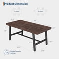 thumbnail image 2 of Industrial Dining Table for 4-6 People, 63" Long Wooden Kitchen Table with Sturdy Metal Frame & Birch Finish, Seats 4 Rectangular Counter for Dinner, Kitchen, Dining Room-Dark Rustic Birch, 2 of 9