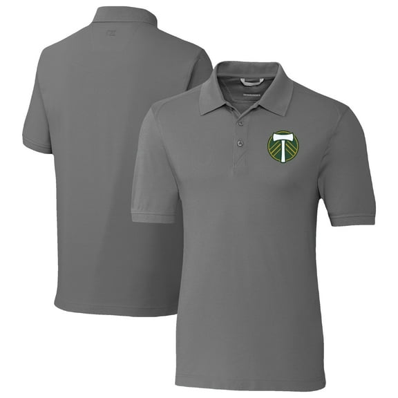 Men's-Cutter & Buck  Gray Portland Timbers Big & Tall Advantage Eco Tri-Blend Pique Polo