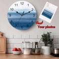 thumbnail image 5 of Wall Clock 10 Inch Haze Blue White Round Silent Decorative Wall Clocks Battery Operated for Living Room Bedroom Kitchen Classroom Decor, Abstract Modern Brush Stroke,Small, 5 of 7