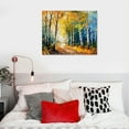 thumbnail image 5 of Shiartex White Birch Tree Canvas Wall Art Yellow Forest Painting Landscape Poster Nature Fall Artwork Abstract Modern Art for Living Room Bedroom Bathroom Office Wall Decor,20x16 in/16x12 in, 5 of 6