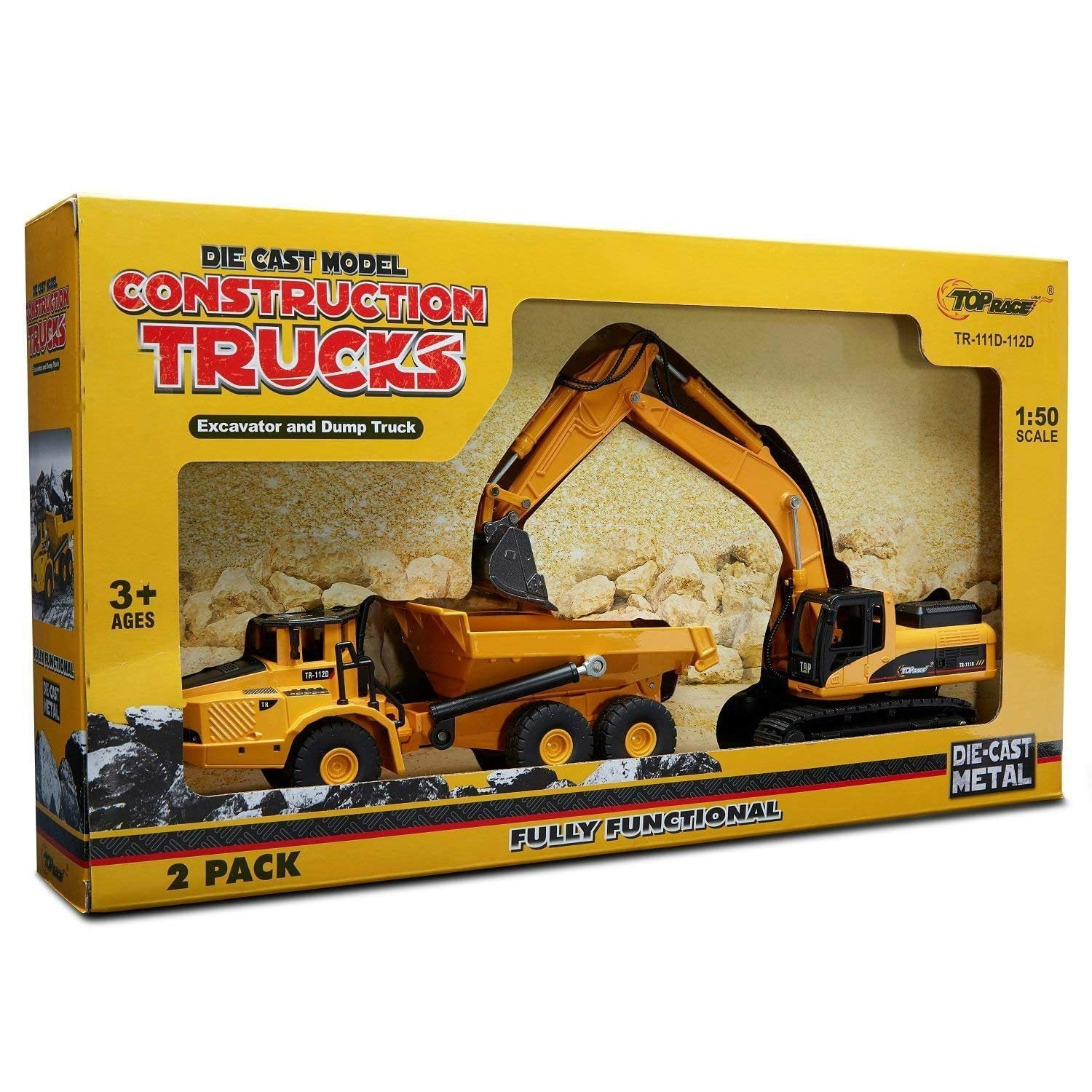 1/40 Scale Truck Die-cast Alloy Metal Car Mining Dump Truck Excavator Model Toy 