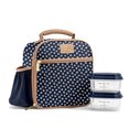 thumbnail image 1 of Fit + Fresh Townsend Lunch Bag Kit with Containers, Navy Polka Dots., 1 of 3