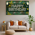 thumbnail image 6 of Military Themed Happy Birthday Banner with Camouflage Pattern Barbed Wire Dog Tags and Star Elements Party Decoration Photography Prop Backdrop for Birthday Party Celebration Event Decor, 6 of 8