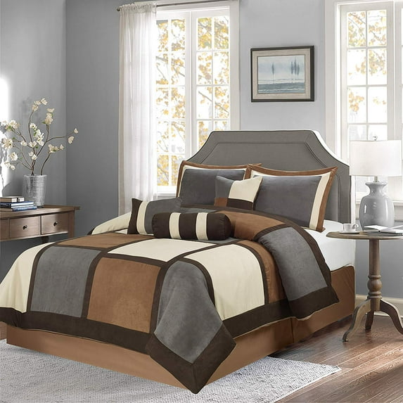 Soft Suede 7-Piece Winter Comforter Set Bedding OverSized