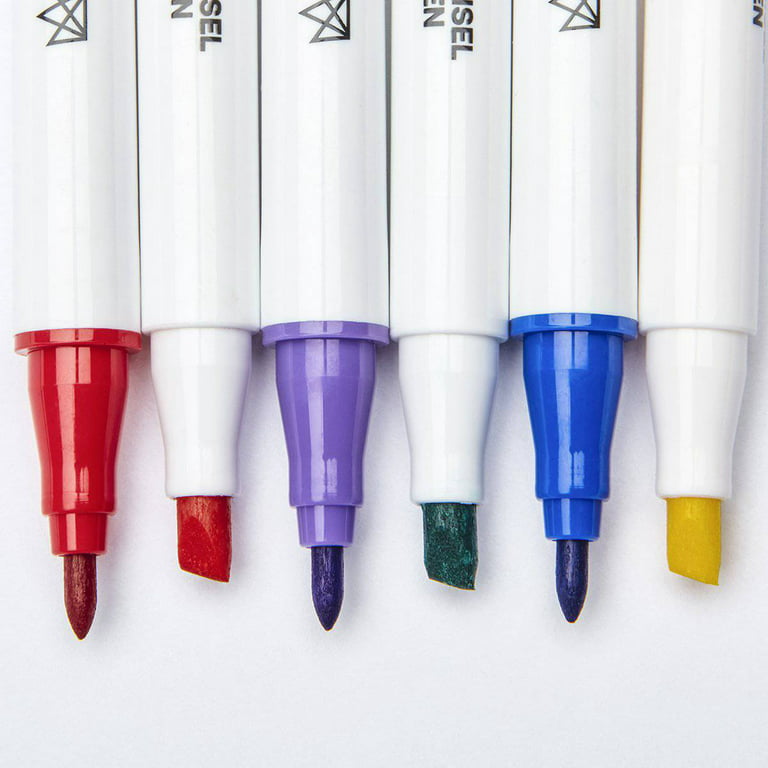 KINGART® Studio Felt Tip Pens, Medium Point, Set 12 Unique Bright Colors
