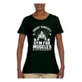 thumbnail image 2 of Dwight Schrute's Gym for Muscles Pop Culture Womens Graphic T-Shirt, Forest Green, X-Large, 2 of 3
