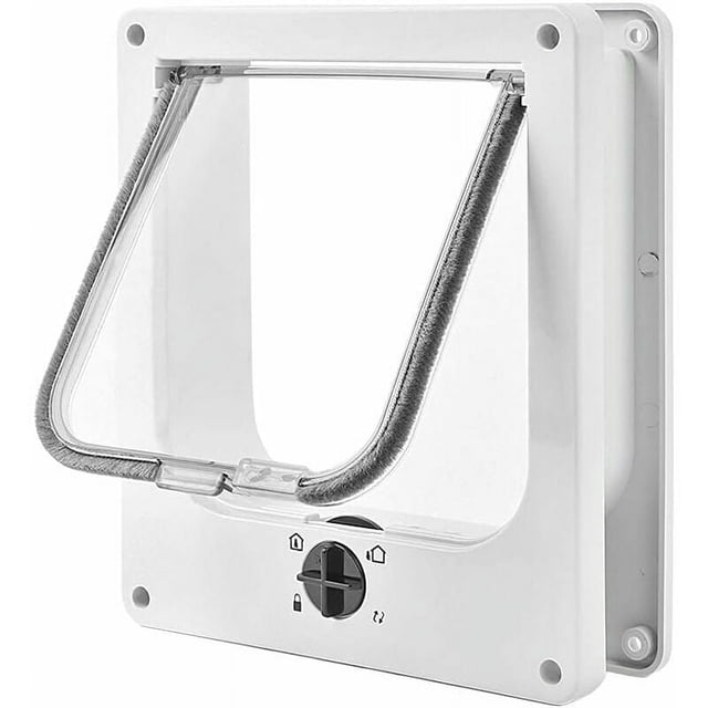 Pet Doors, No Tunnel Part For Hassle-Free Passage, Durable & Comfortable With Telescopic Frame, Medium, White