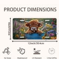 thumbnail image 2 of License Plate,Highland Calf in Blue Bucket with Flowers Decorative Front,Personalized Stainless Steel License Plate Cover For Men Women,12.2" X 6.2", 2 of 7