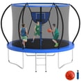 thumbnail image 1 of KOFUN 10FT Trampoline with Basketball Hoop, 1000LBS Heavy Duty Trampoline for Adults Capacity for 3-4 Kids, No Gap Design Backyard Trampoline with Enclosure Net, Ladder, A Ball, Blue, 1 of 7