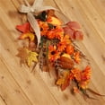 thumbnail image 6 of Fall Teardrop Swags Autumn Rustic Artificial Swags with Maple Leaves Pumpkin Berries Burlap Bow Teardrop Hanging Decoration for Front Door Fall Decoratingharlik, 6 of 6
