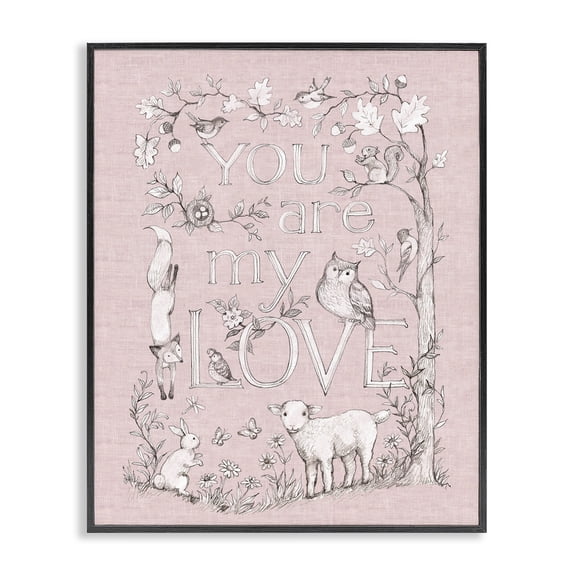 Stupell Industries Shabby Chic You Are My Love Black Framed Giclee Art, 11 x 14, by Susan Winget