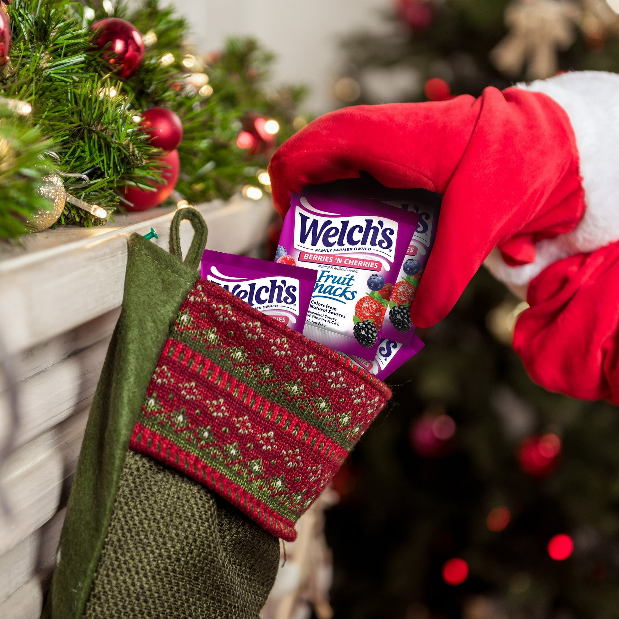 Welch's Fruit Snacks Gluten-Free Berries 'N Cherries Soft Fruit Snacks, 10 Count, 8 oz (Pack of 4)