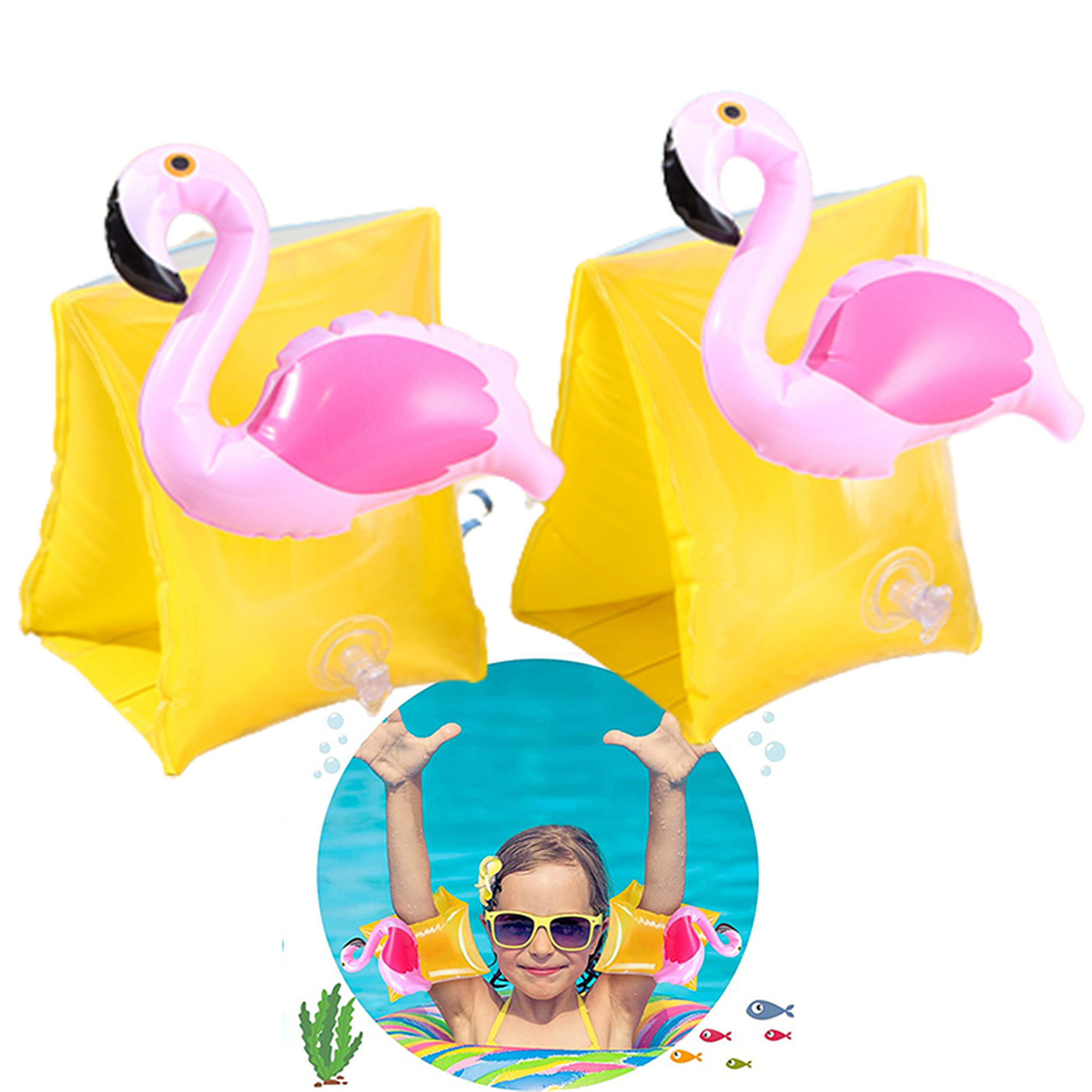 Elbourn 1 Pair Pool Floaties for Kids Toddler, Children Swim Arm Floaties Arm Bands Floater
