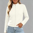 thumbnail image 2 of Ashyfjp Zip Up Jackets for Women Casual Solid Color Long Sleeve Mock Neck Lightweight Track Jacket, Size (S-XXL), 2 of 5