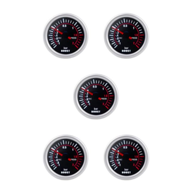 ZheElen High Sensitivity Car Turbocharger Boost Gauge Car S Boost Levels With Accuracy High Reliability As Shown 5Set