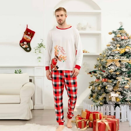 

DAETIROS Quick Drying Home Beach Christmas Cute Two-piece Print Parent-child clothing Red