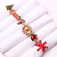 thumbnail image 5 of Xiao Hua Servilletero con diseño de alce, flor y árbol de Navidad (estilo cáñamo, frutos rojos), 5 of 5