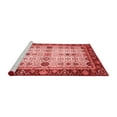 thumbnail image 2 of Ahgly Company Machine Washable Indoor Square Abstract Red Modern Area Rugs, 4' Square, 2 of 4