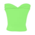 thumbnail image 3 of Women's Elegant Strapless Solid Color Knit Top - Stretchable Tube Bandeau Bra Crop Top for Casual/Party, 3 of 4