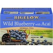 Bigelow Wild Blueberry with Acai, Caffeine-Free Herbal Tea Bags, 20 Count