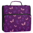 thumbnail image 2 of Water-Resistant 3-Ring Binder Organizer with Multiple Pockets Zipper Binder Bag for Office Little Butterfly and Rose, 2 of 8