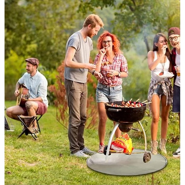 Tapete para hogueras Tapete para parrilla Gas Bbq Tapete ignífugo Tapete resistente al calor Fácil de transportar Cubierta protectora para exteriores - Más tamaños LingWen 9024715550057