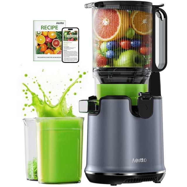 Exprimidor Aeitto 5.3, canal de alimentación extragrande, prensado en frío, 1,7 L