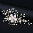 thumbnail image 3 of Namzi Bridal Flower Wedding Hair Pins Crystal Pearl Hair Combs Clips Headpiece Gold Wedding Hair Accessories Jewelry with Rhinestone for Brides Bridesmaids Women Girls (Gold A), 3 of 4