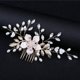 thumbnail image 3 of Nvzi Horquillas para el pelo de boda con flores para novias, peinetas con perlas de cristal, pinzas para el pelo, accesorios para el pelo de boda dorados, joyas - Oro A, 3 of 4