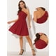 thumbnail image 2 of Vestido de fiesta Allegra K Halloween Cóctel Oscilante Línea A Rojo Oscuro M, 2 of 6