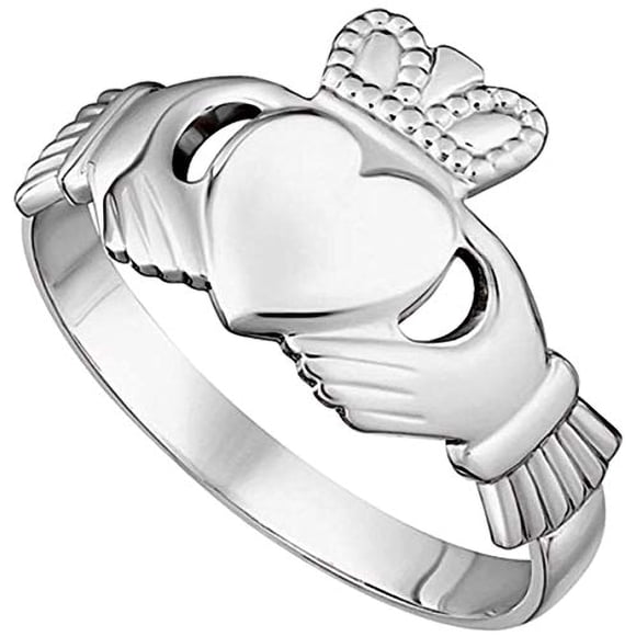 Biddy Murphy, Women's Claddagh Ring Made in Ireland Classic Sterling Silver Traditional Claddagh Design Fine Details Made in Co. Dublin by Irish Artisan Jewelers Size 6.5