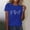 Blue, variant on Shirts for Women Crew Neck Shirts Short Sleeve Summer Tops Wine M