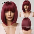 thumbnail image 4 of Amazon Cross-Border Fashion Hot-Selling Wig with Bangs Orange-Red Short Bob Full Wig for Women, 4 of 9