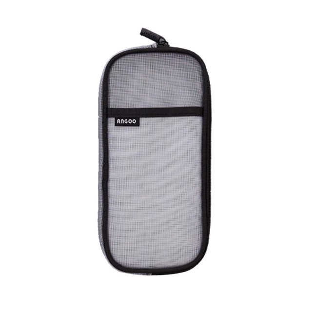 Grids Mesh Pen Pencil Case With Zipper Clear Makeup Color Pouch Cosmetics Bag