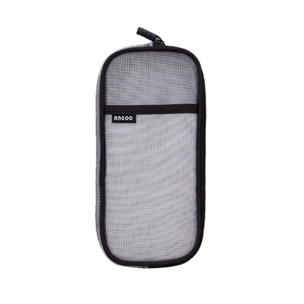 Grids Mesh Pen Pencil Case With Zipper Clear Makeup Color Pouch Cosmetics Bag