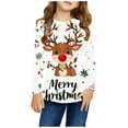 thumbnail image 3 of Odeerbi Toddler Girls Kids Christmas Shirts Cartoon Print Long Sleeve T-Shirts Tops Brown 5-6 Years, 3 of 6